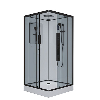 Душевая кабина Niagara Premium 69020134GQBLACK 100х100 квадратная с крышей ориентация универсальная